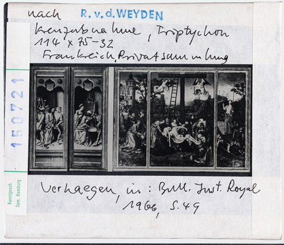 Vorschaubild Rogier van der Weyden (Kopie nach): Kreuzabnahme, Triptychon. Frankreich, Privatsammlung 